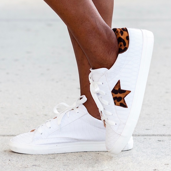 Mata Shoes White Sneakers with Leopard Detail - Picture 4 of 12